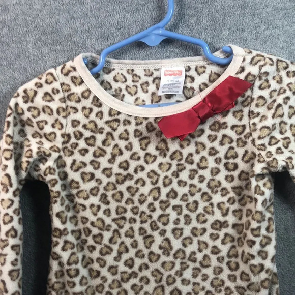Fisher Price Leopard Print Long Sleeve Top‎ with Bow Detail, Size 12 Months - Picture 2 of 8